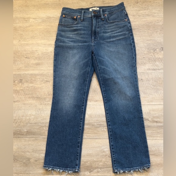 Madewell Slim Demi Boot Raw Hem Ankle Jeans Size 27 - Picture 4 of 11